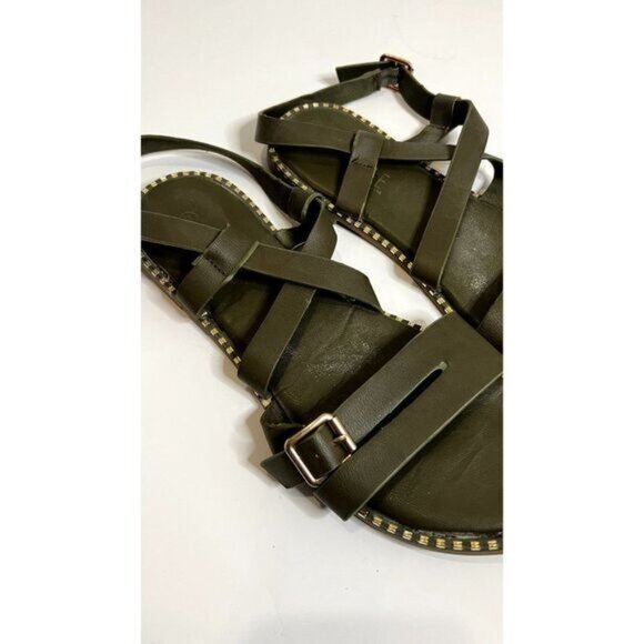 Rouge Helium Women's Cute Strappy Open Toes Ankle Strap Summer Flat Sandals - Picture 4 of 6